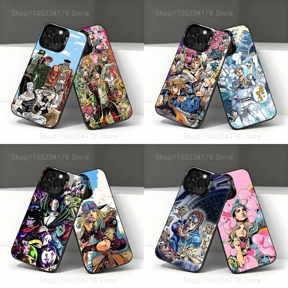 

Anime JoJoS Adventure Phone Case For iPhone 17,16,15,14,13,12,11,Pro,Max,Plus,E,Air,Mini Black Tpu IMD Cover