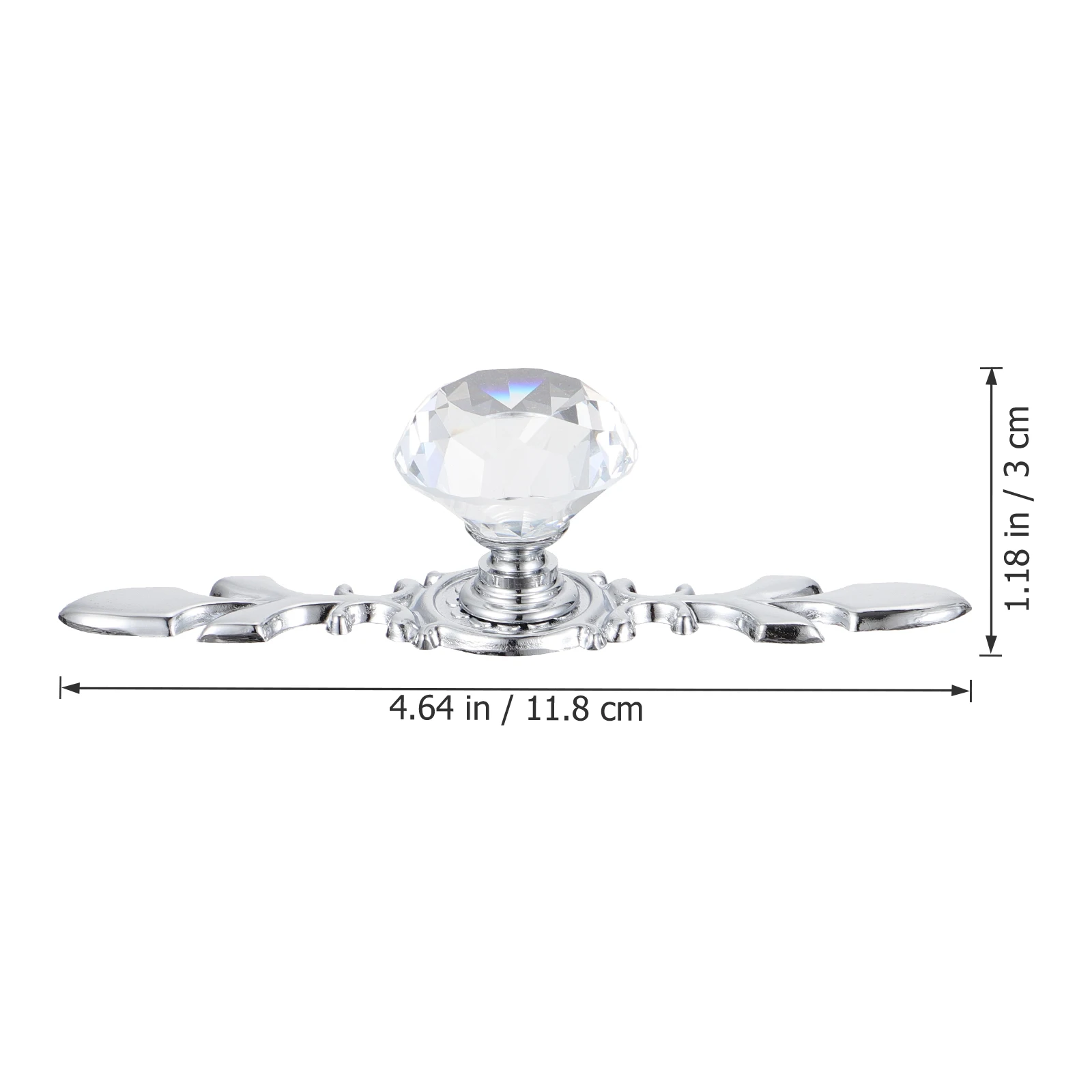 

4pcs Crystal Handles Single Hole Silver Base Diamond Transparent Wardrobe Cabinet Door Pulls Furniture Hardware