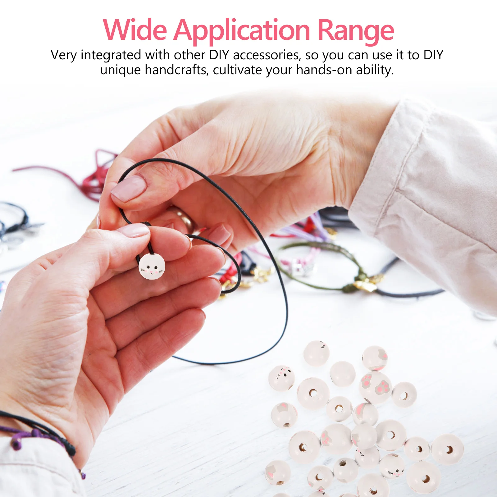 

30 шт. пасхальные деревянные бусины DIY ювелирные изделия ремесло заячьи уши кролика лицо браслет принадлежности для изготовления свободные бусины гирлянда DIY