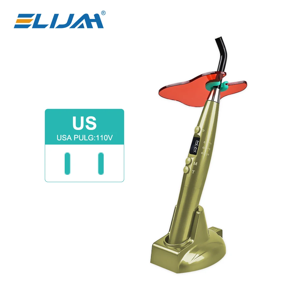 ELIJAH Dental Draadloos uithardingslicht Hars Stolling 5W≥1200mw/c ㎡   440-480 nm golflength-uithardingsmachine met LED-scherm