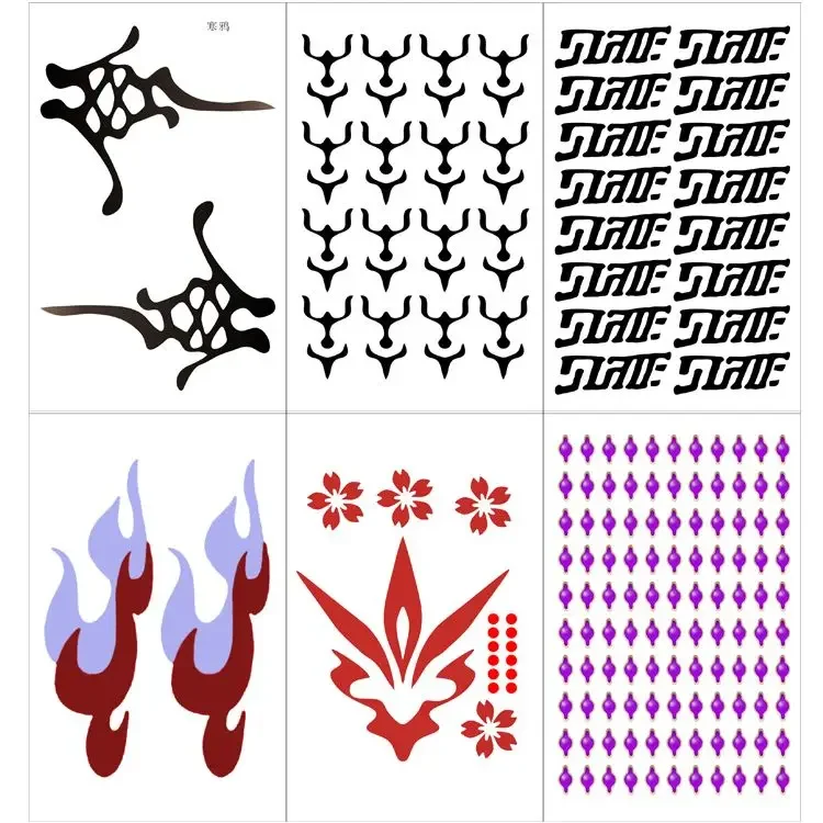Honkai:Star Rail Sparkle Acheron Aventurine Cosplay Back Tattoo Sticker Temporary Tattoo Sticker Girl Boy Waterproof Fake Tatto