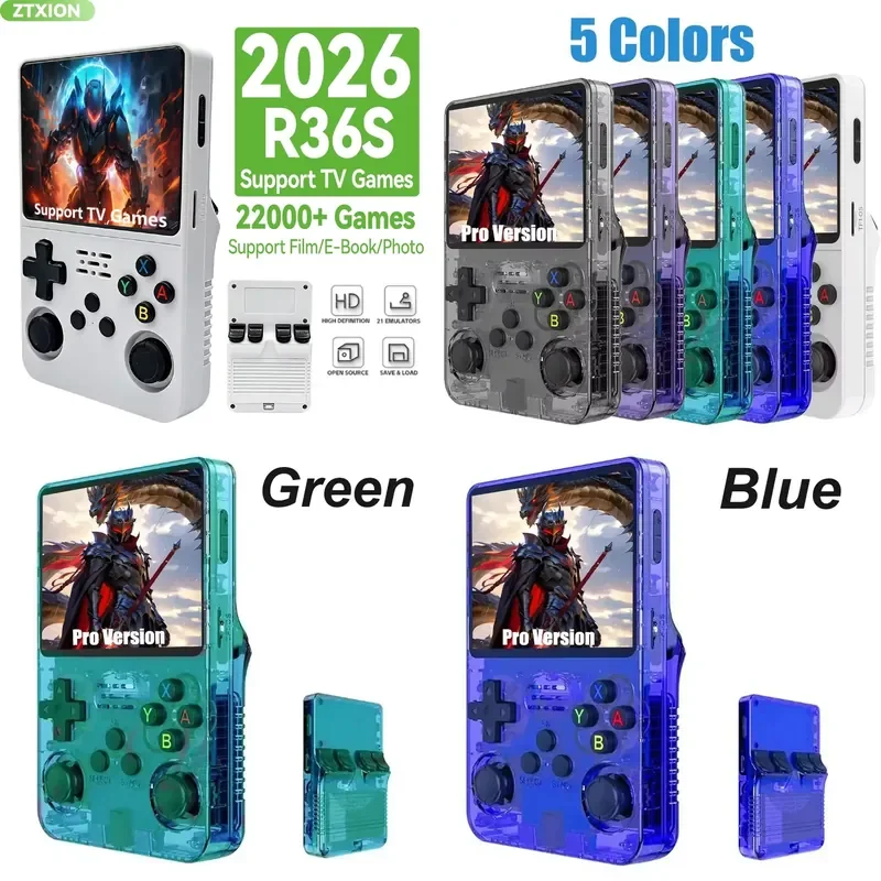R36S retro 3.5 inch IPS screen handheld game console, open source Linux system 64GB 15000 + handheld video game player VS