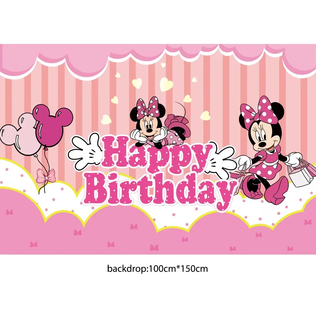 Minnie Mouse Kild Baby Shower Articoli per feste Stoviglie usa e getta Piatto di carta Tazza Tovagliolo Palloncini per decorazioni di compleanno per bambini