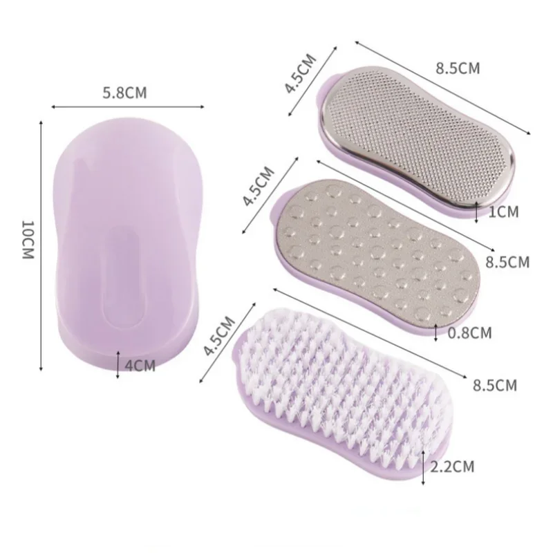 4 個のステンレス鋼フットプレートファイルセット家庭用ペディキュアツール角質除去足スクレーパー足ケアアーティファクト