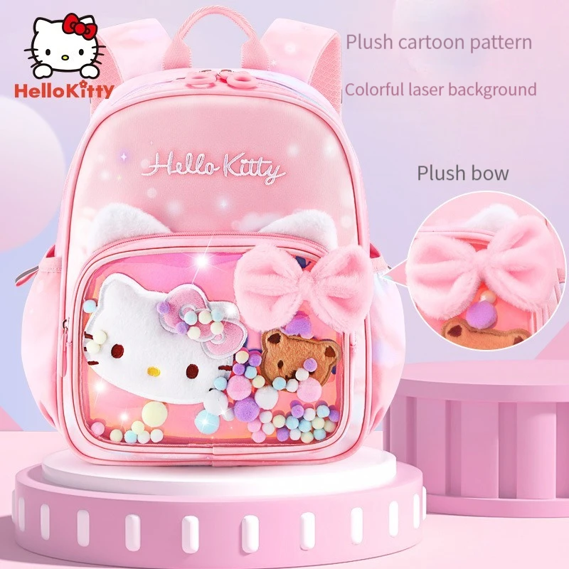 

Sanrio Hello Kitty Stuff Children's School Bag Kawaii Small Backpack Anime Figure Light New Style Cute Cartoon School Prize Gift