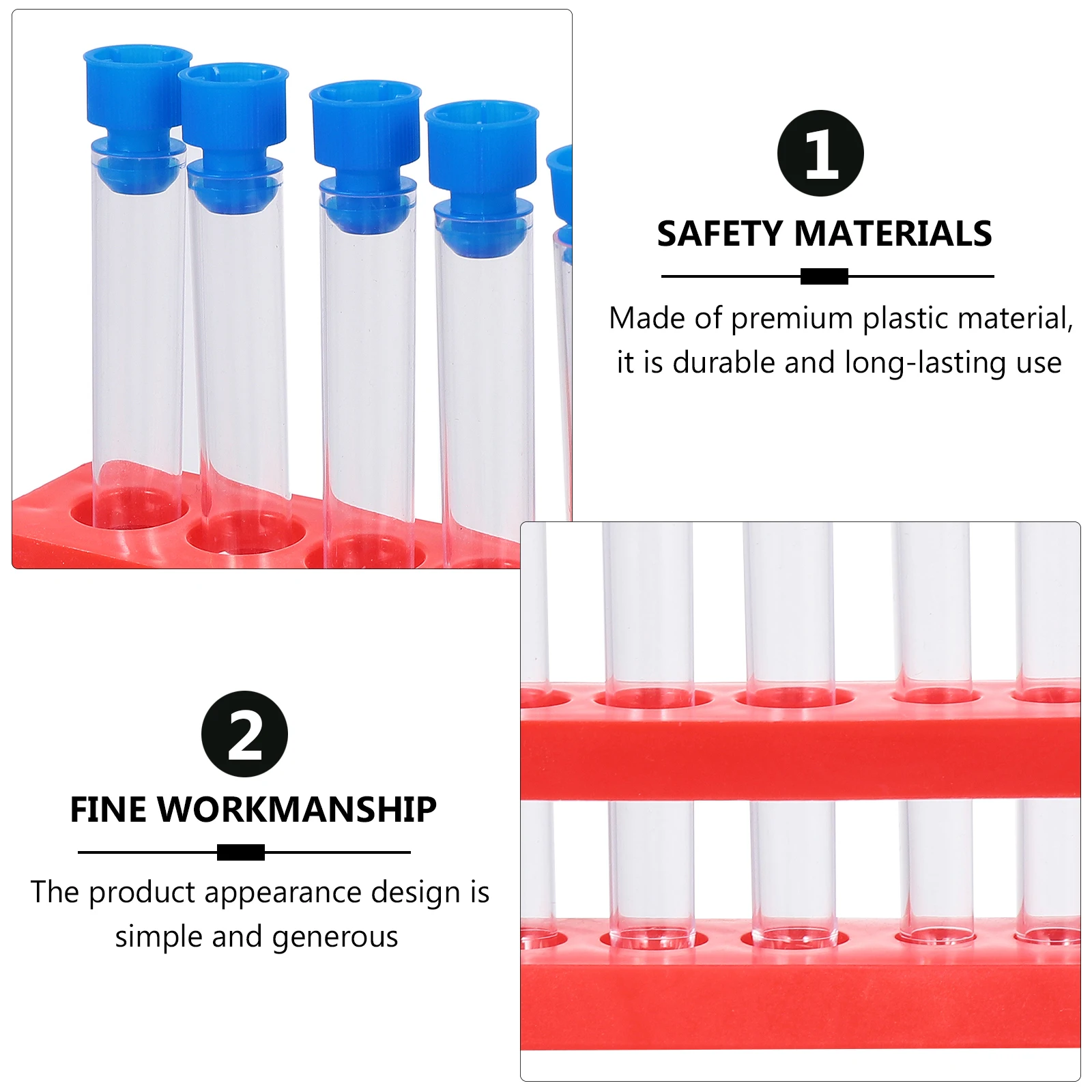 

3 set 3 Sets Test Tube Rack Premium Plastic Tube Holder For Laboratory Scientific Teaching Empty Test Tubes Storage Organizer