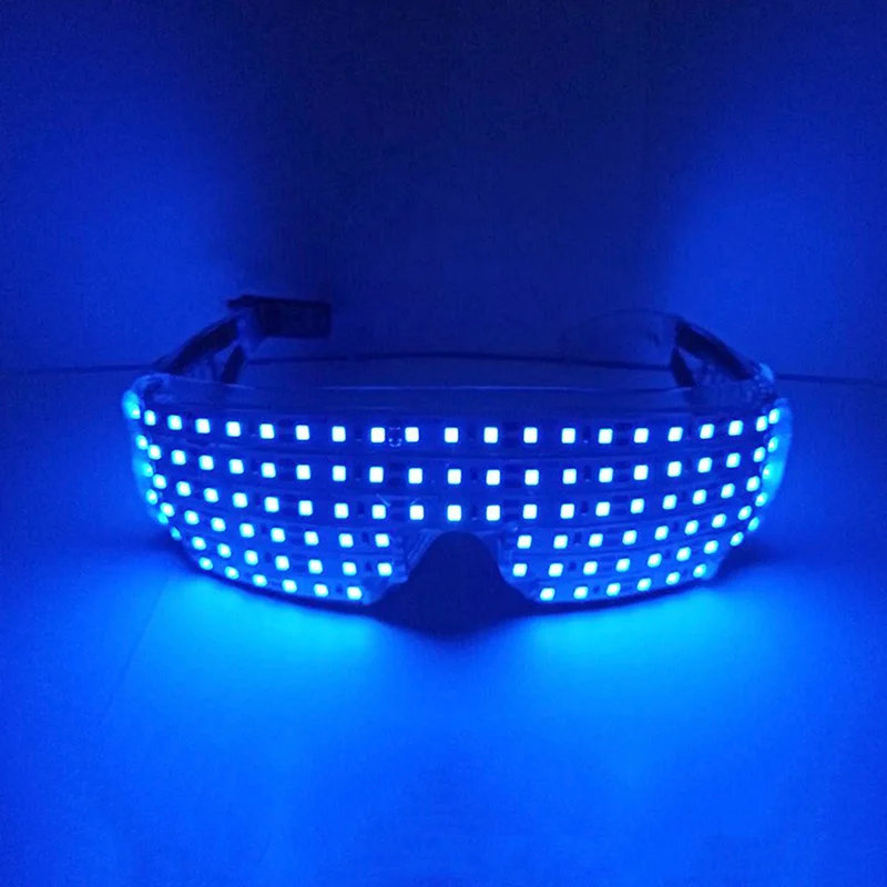 Cool High Quality Shutter Glasses Light up Stage Performance Luminous Night Club Eyewear Glowing Fluorescent Show Supplies props