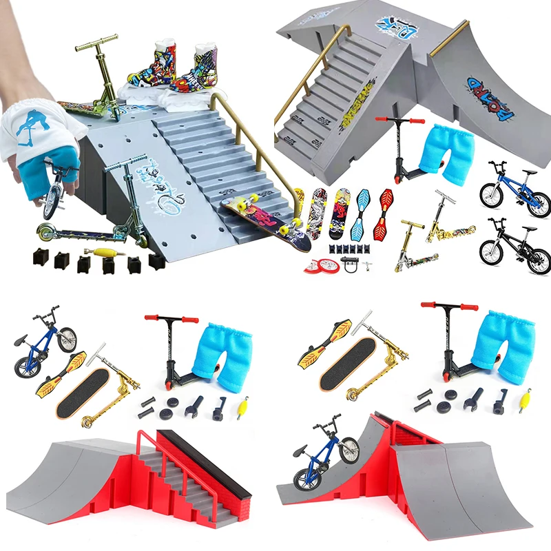 Doigt planches à roulettes Skate rampe pièces ensemble jouet doigt vélo doigts formation Sport Doigt planches à roulettes Skate rampe pièces ensemble jouet doigt vélo doigts formation Sport