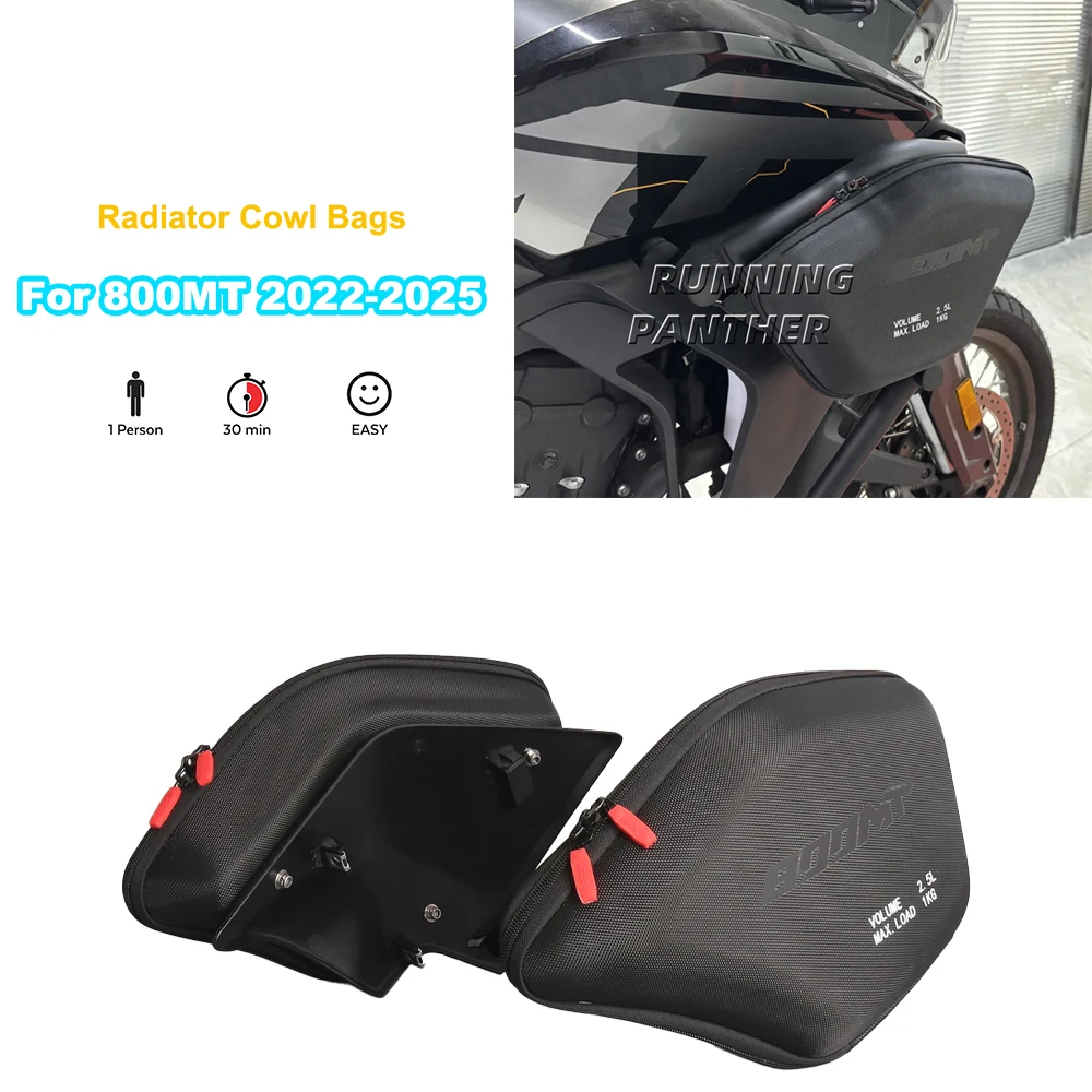 

For CFMOTO 800MT Motorcycle Radiator Cowl Bags MT800 Front Side Bag CF 800 MT 2022 2023 2024 2025 Waterproof Tool Placement