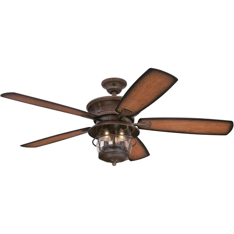 

7233400 Brentford Indoor Ceiling Fan with Light, 52 Inch, Aged Walnut