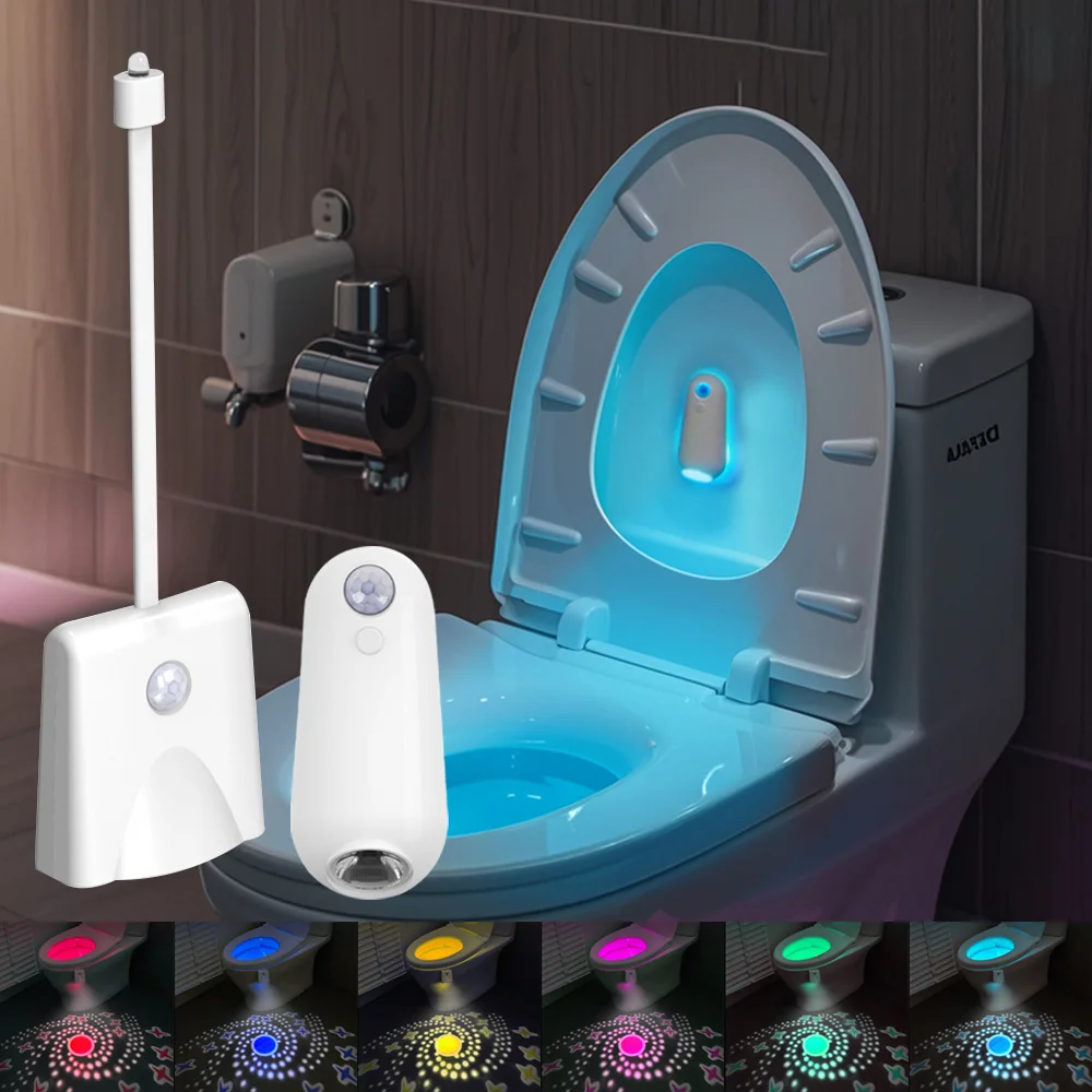 

Smart Motion Sensor Night Light LED Projector Toilet Lights USB Rechargeable Colorful Foot Lamp Wall Lamp for Bathroom Corridor