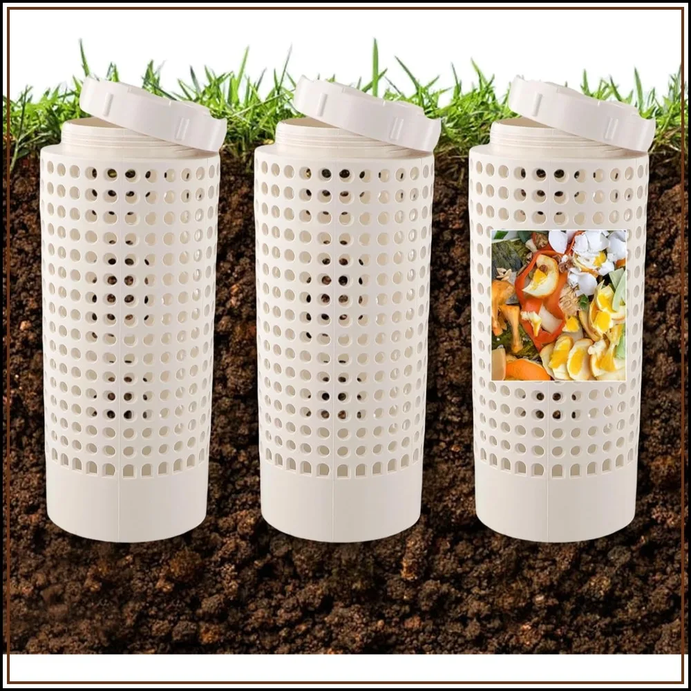 

In-Ground Composter for Raised Garden Beds, 2 Gallons, Outdoor Organic Waste Decomposer, 4.3"x4.3"x11"
