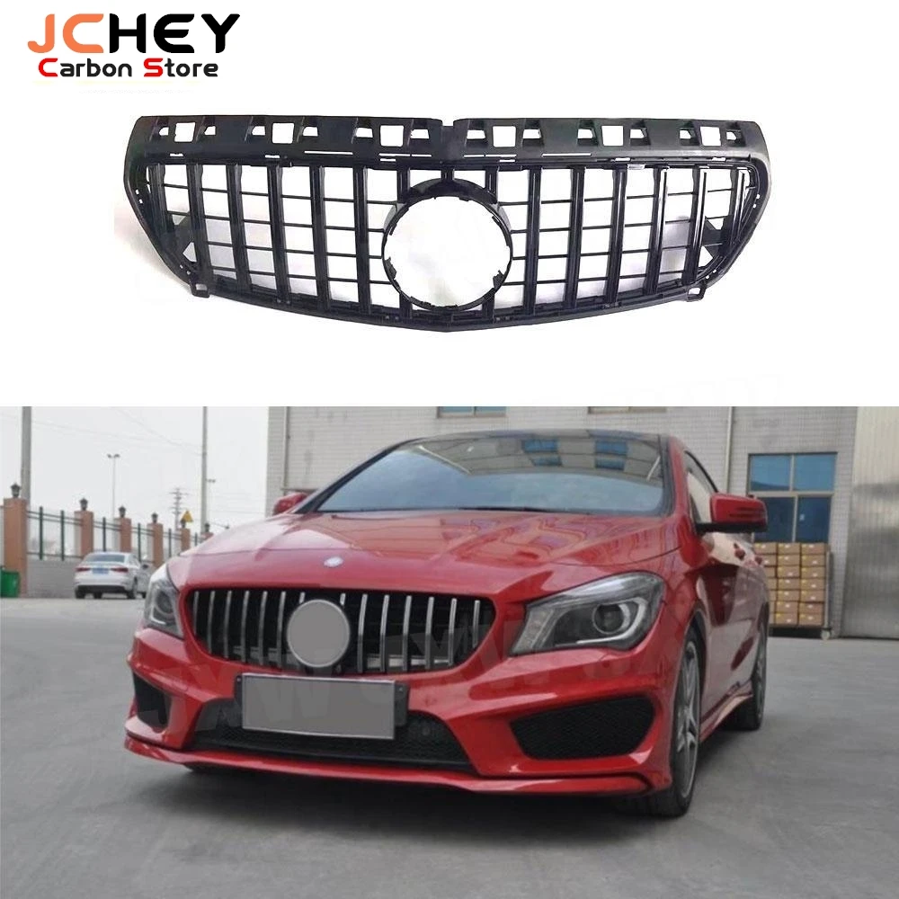 

JCHEY ABS Racing Grills Mesh Frame For Benz CLA Class W117 C117 CLA200 220 CLA260 2013-2018 Front Bumper Grillds