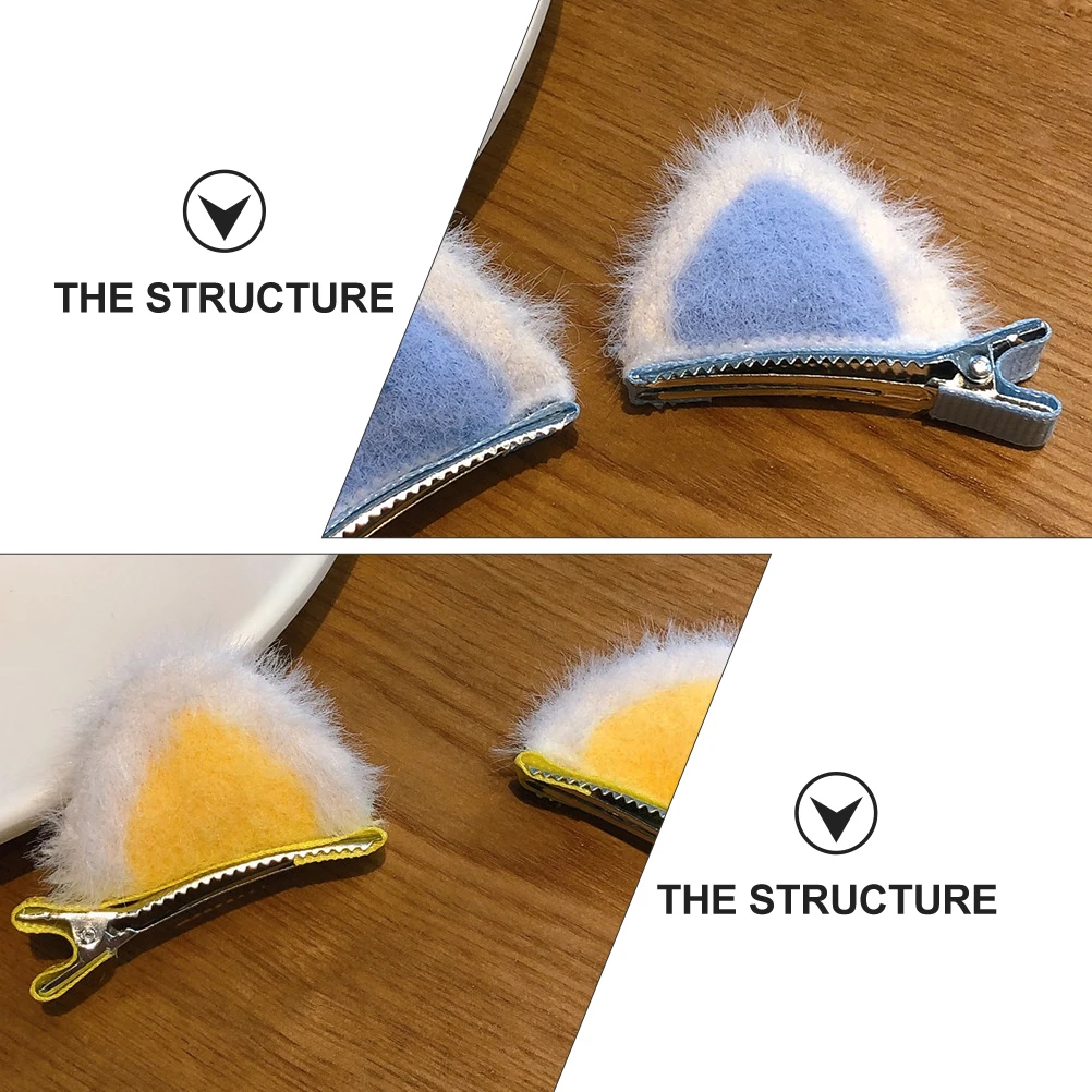 

8 Pcs Cat Ears Hairpin Mini Claw Clip Woman Clips for Girls Cartoon Animal Cute Barrettes Aldult
