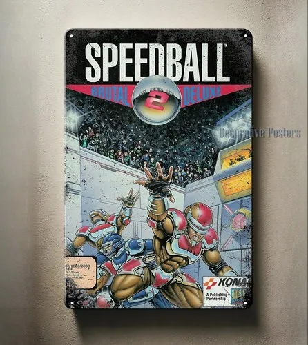 Speedball Amiga Video Game Metal Poster -Collectable Tin Sign (in)
