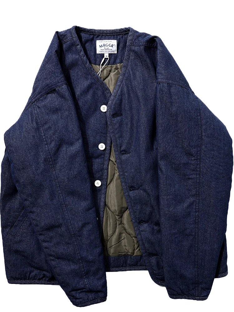 

Мужская легкая рабочая куртка M65 Mountain Series Hong Kong Sle Thi из хлопкового денима с V-образным вырезом, верхняя одежда