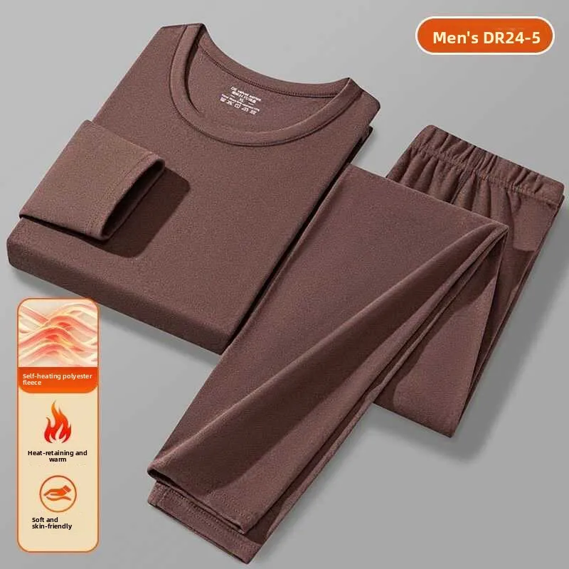 Thickened Double-Sided Self-Heating Men's Thermal Underwear Set Fleece-Lined Warm Home Clothes 12 Pieces Autumn Winter