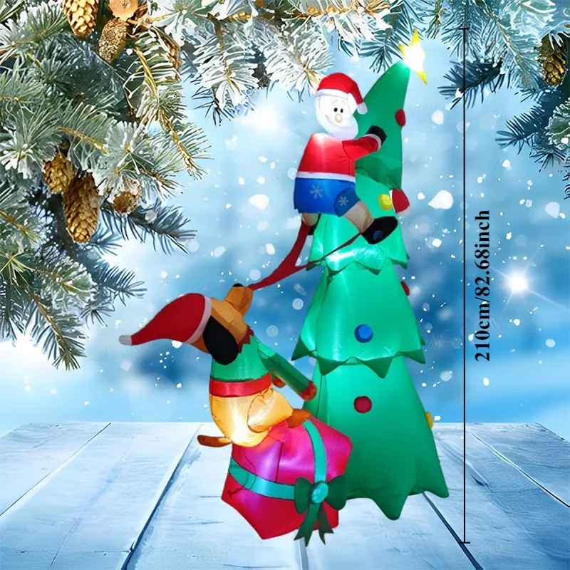 Juguete inflable de Papá Noel para escalar, modelo inflable luminoso, modelo de decoración de atmósfera navideña