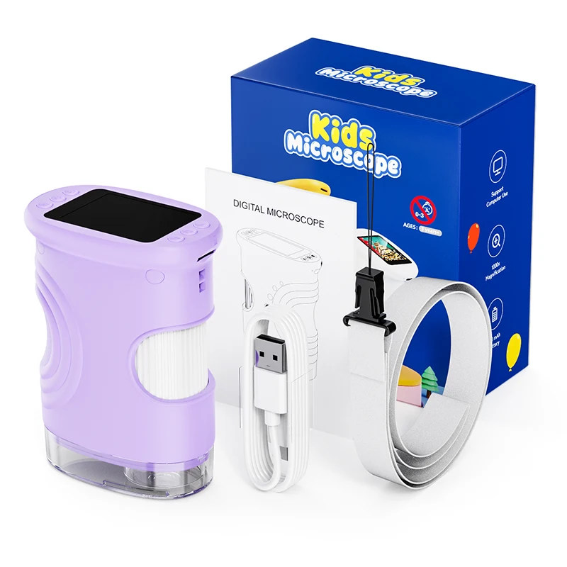Digitale Microscoop voor Kinderen 1000X Handheld HEN HAO 2.0 ''Scherm Oplaadbare Mini Pocket Onderwijskunde Speelgoed voor Kinderen - afbeelding 1