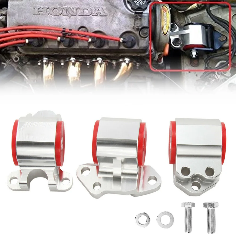 3 Hole Bolt Engine Swap Mount Kit For 92-01 Honda Civic Eg EH/DC D15 D16 B16 B17 B18 Modified Billet Aluminum Motor Engine Mount