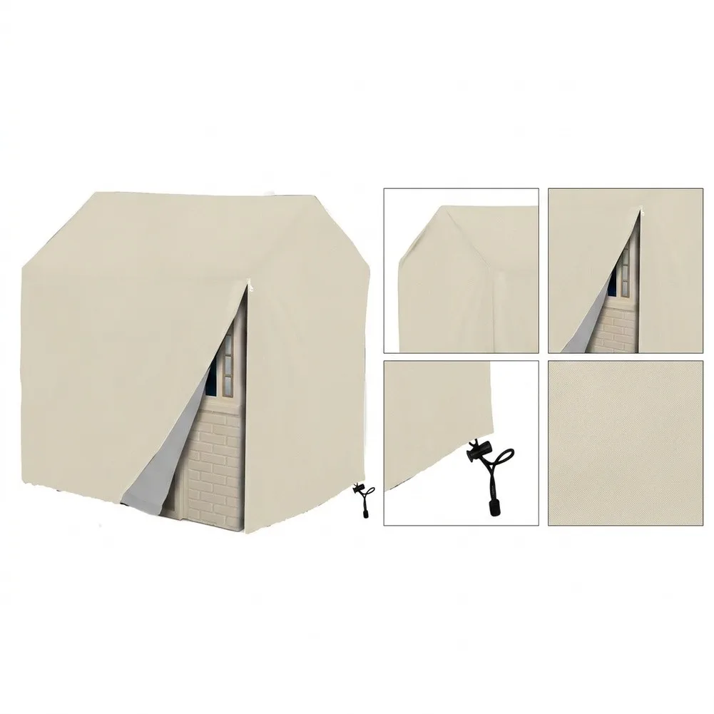 Outdoor Playhouse Cover Waterproof 210D Oxford Fabric with Drawstring Secure Fit for Weather Protection and Dust Resistance