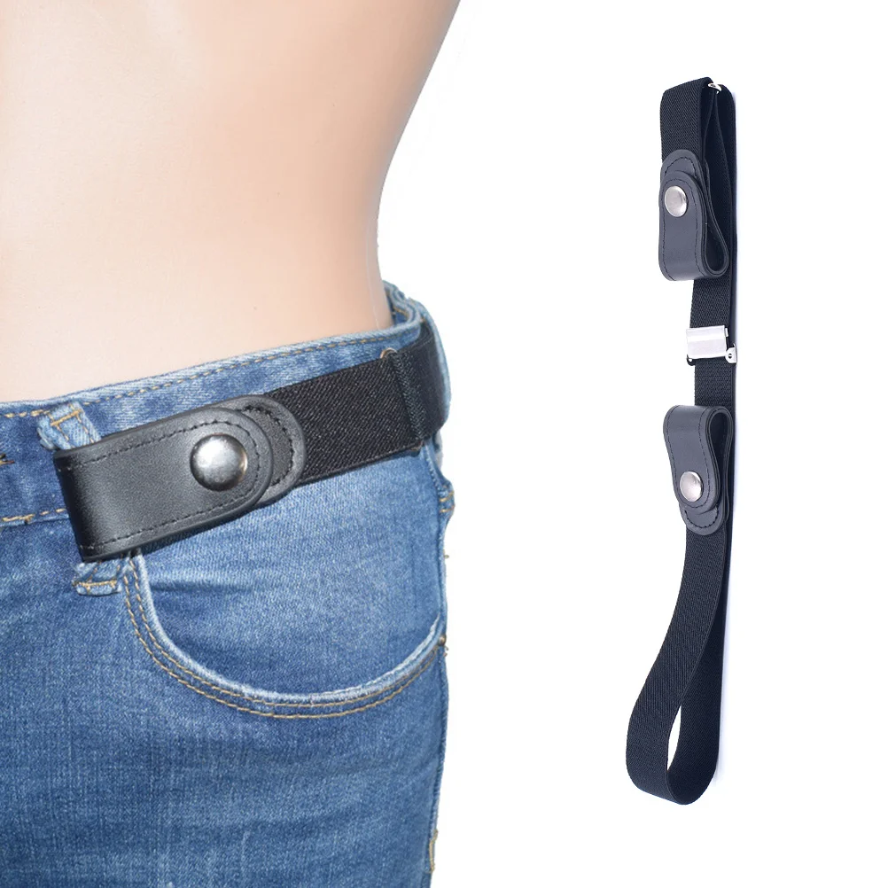 

No Buckle Stretch Unisex Waist Belt Black Adjustable Elastic Belt for Jeans Pants Dress Comfortable Flexible Use