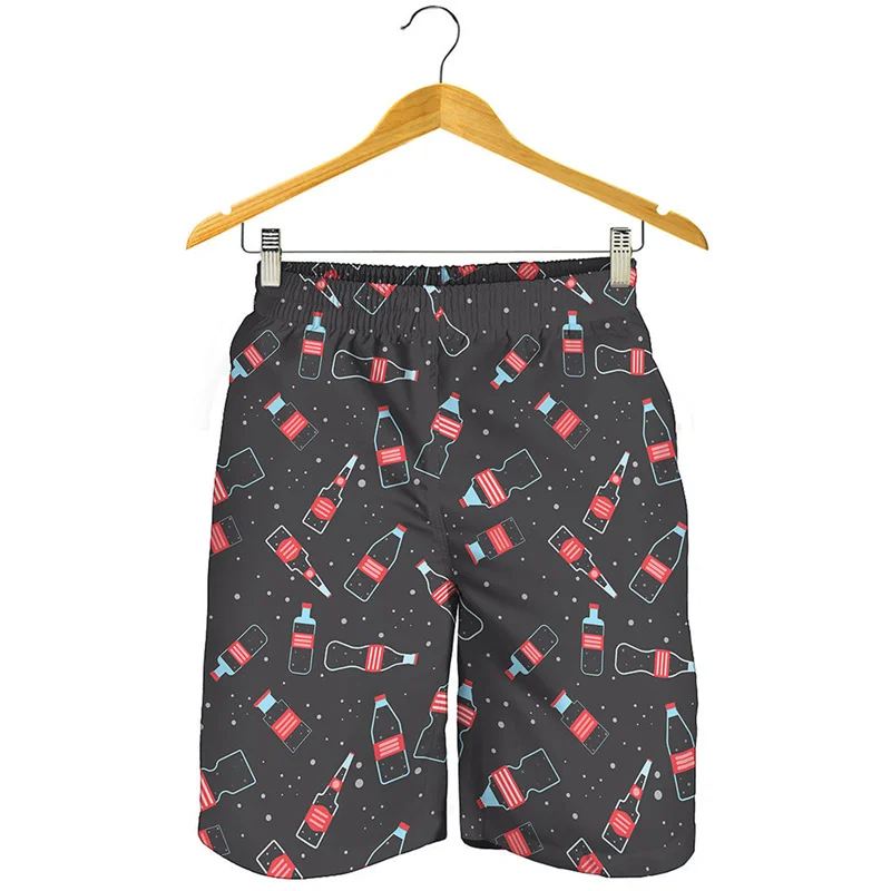 Cola Drinks Graphic Short Pants Men 3D Printed Beach Shorts Children Summer Quick Dry Swimming Trunks Cool Surf Board Shorts