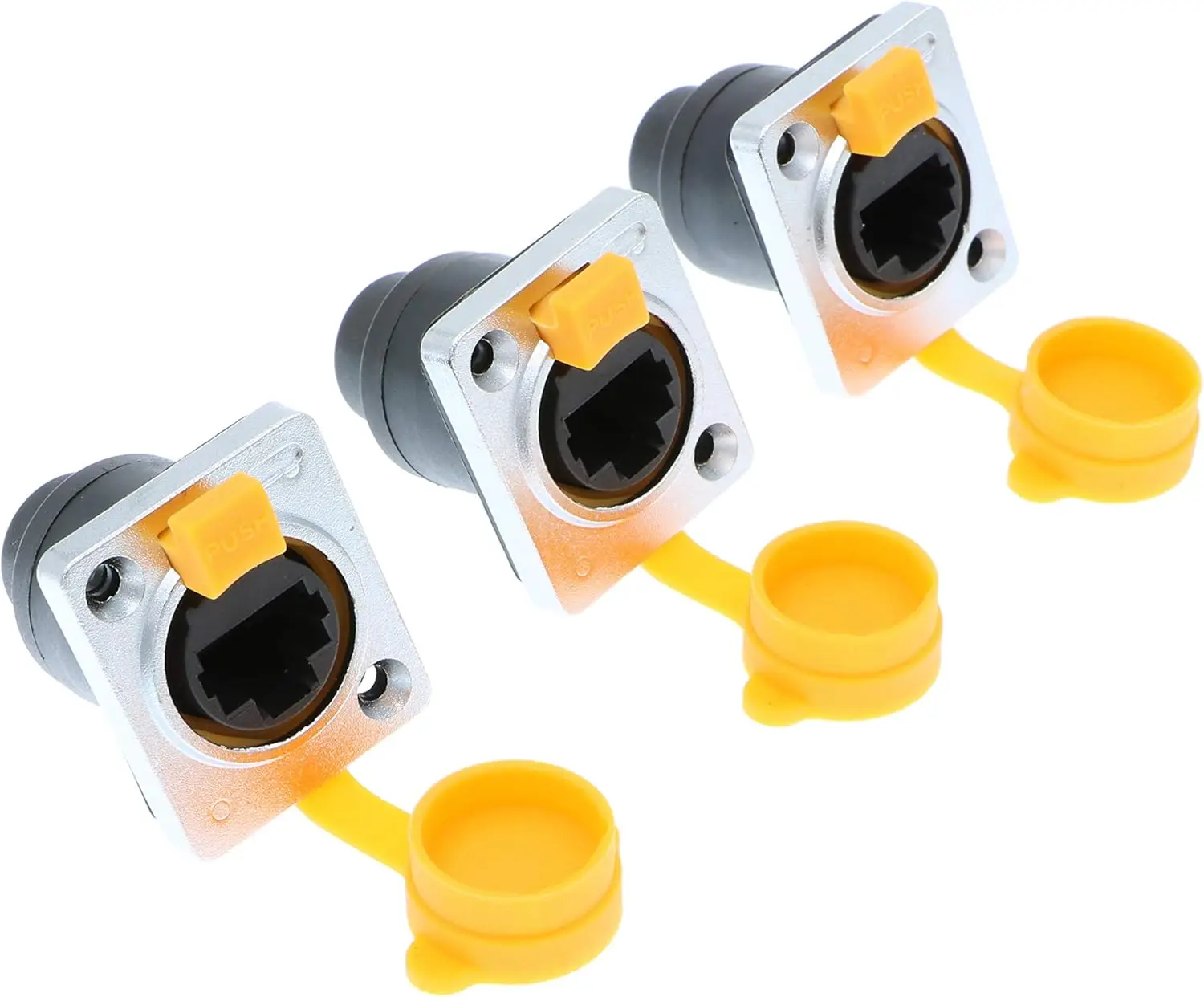 Alvin's Cables RJ45 Waterproof Connector Sockets IP65 Ethernet Panel Mount RJ45 Connector 3 Pcs