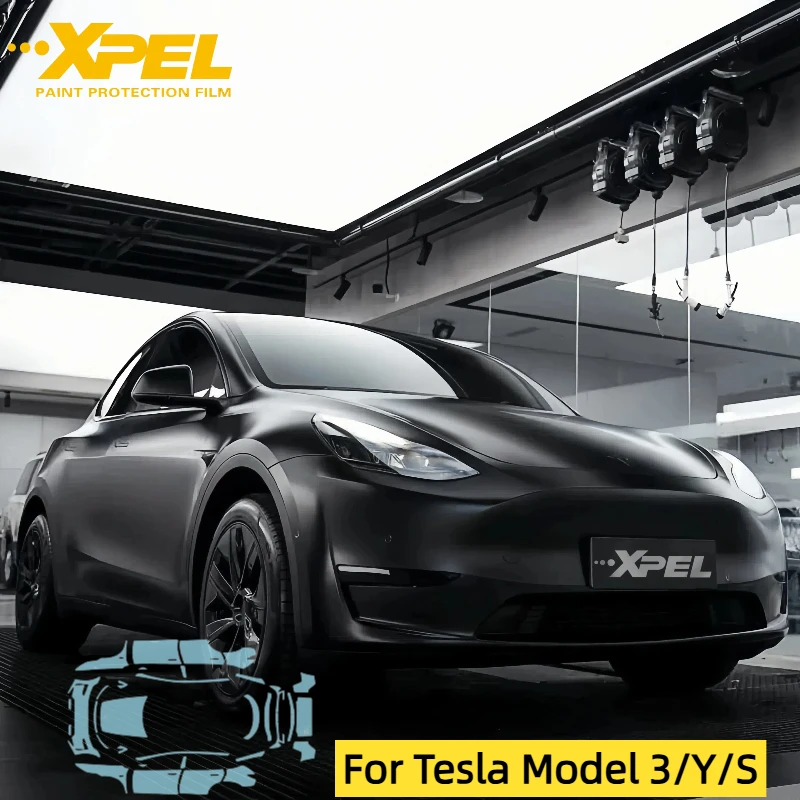 

XPEL PPF Tesla Защитная пленка для краски Материал ТПУ Матовый PPF Высокая текстура Полная защита для модели 3/Y/S Полная автомобильная пленка