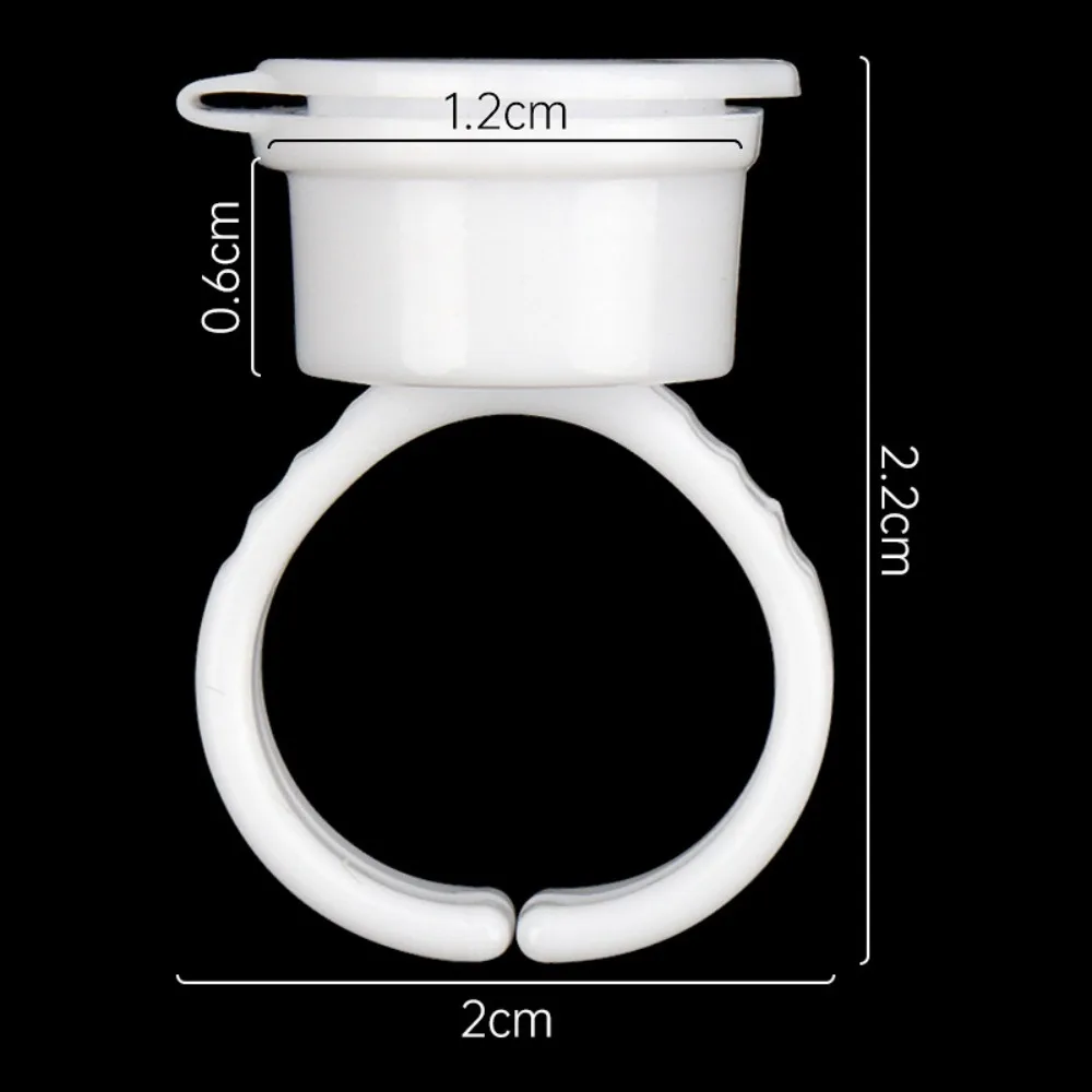

50PCS Plastic Ink Ring Cups With Lid Multifunctional Pigment Holder Container Eyelash Extension Glue Tray Tool Accessories