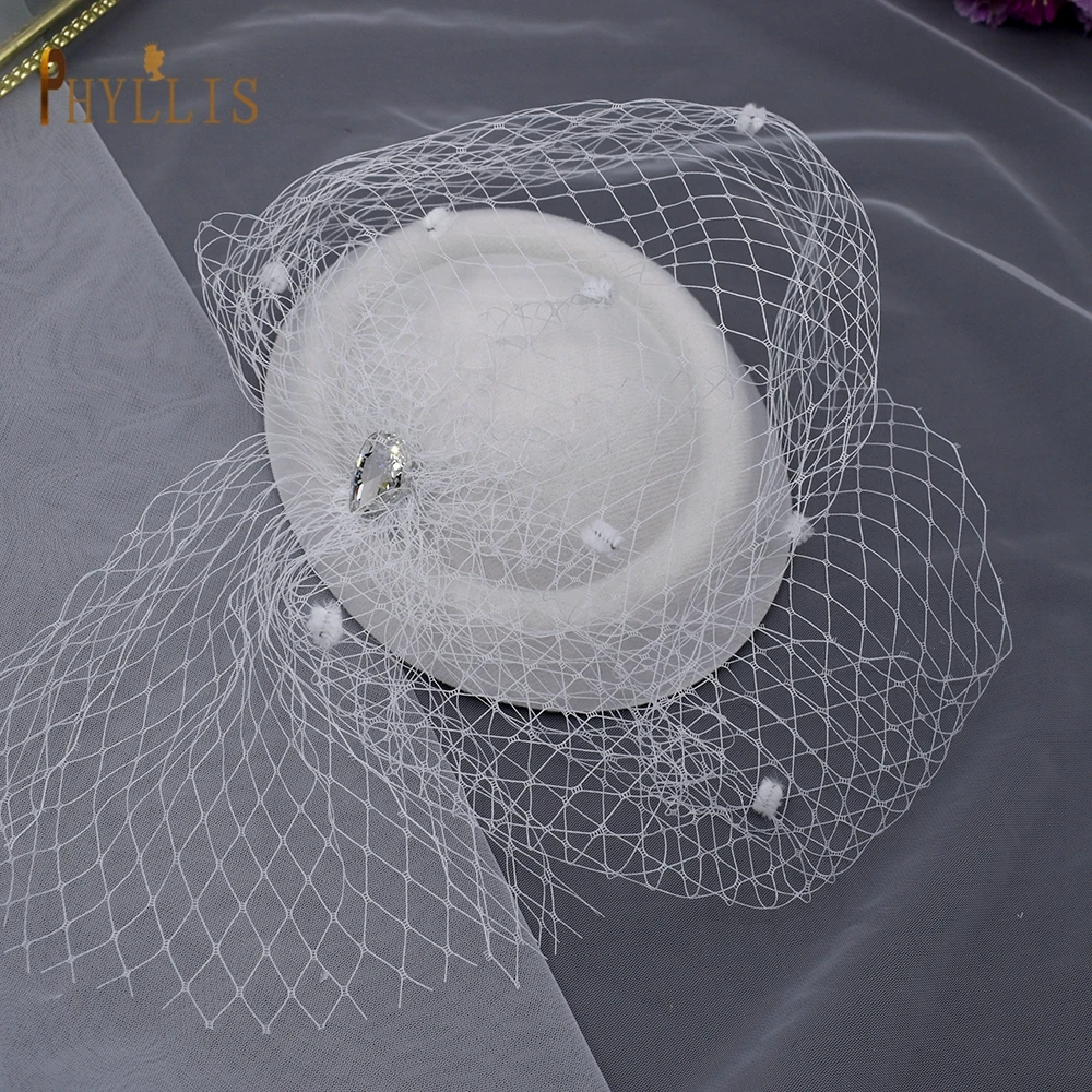 JM10 Fashion Ladies Fascinator Bridal Hats Birdcage Face Veils Bride Headwear Wedding Church Cocktail Party Headpiece