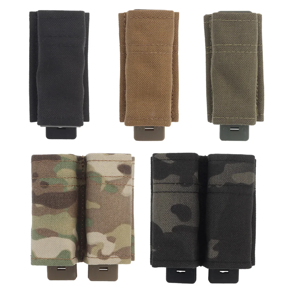 

FAST 9MM Pistol Single/Double Magazine Pouch Tactical MOLLE Mag Pouch with Quick Release Kydex Insert for GLOCK M9 P226 HK USP