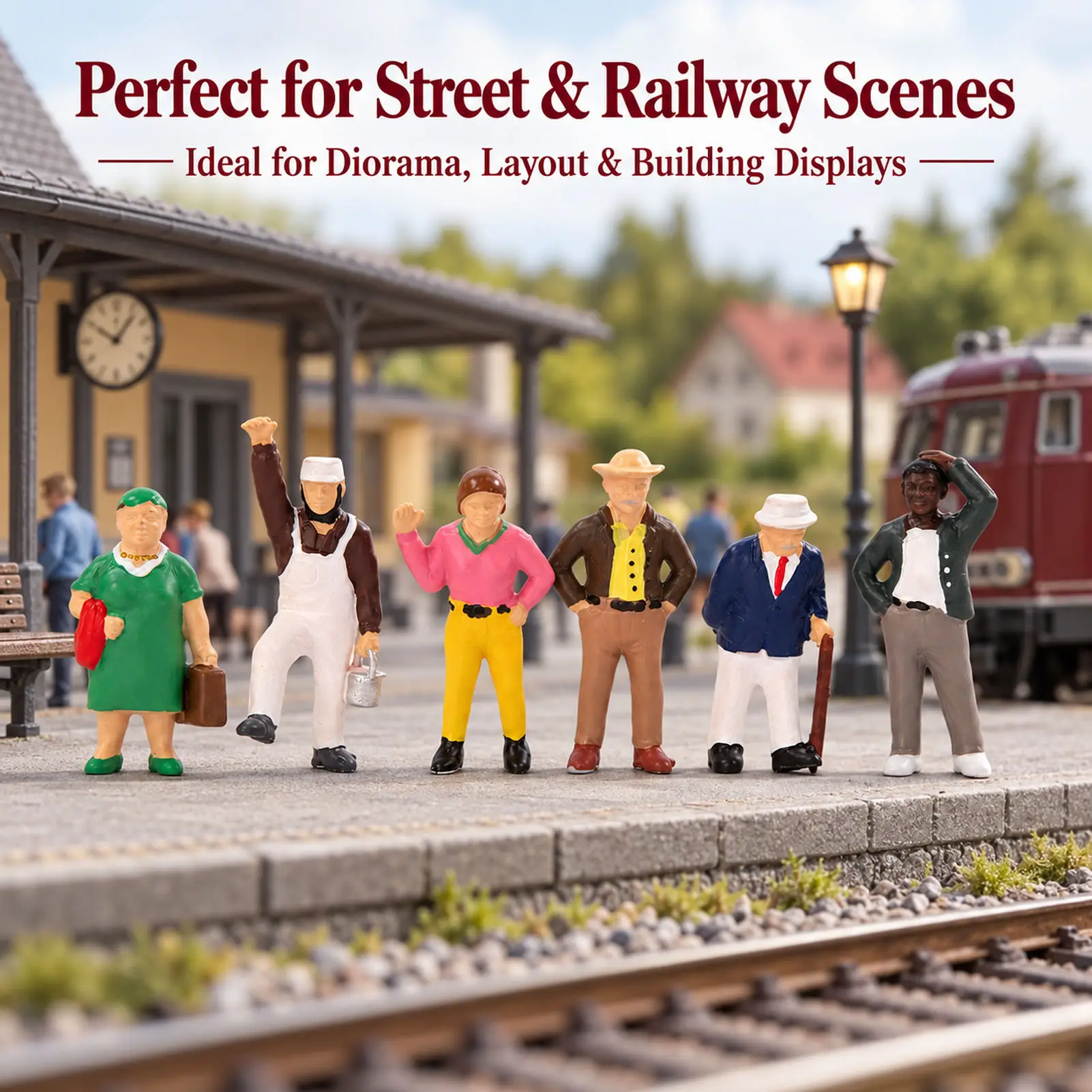 Evemodel Model Trains HO Scale 1:87 Street People (Set of 6) HFPHO6717