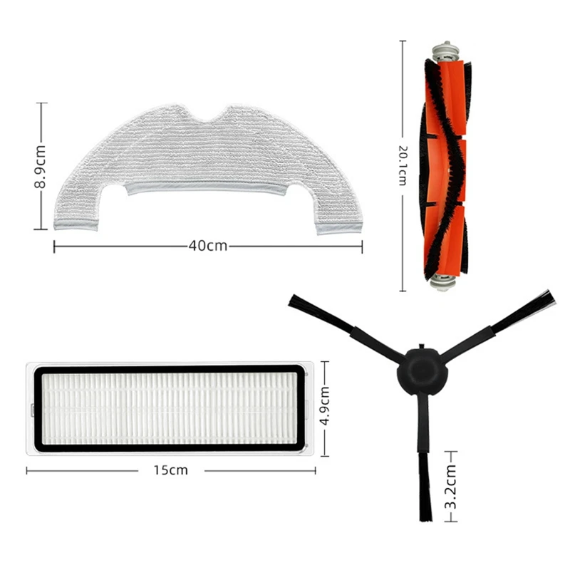 Kit de accesorios de repuesto para Robot aspirador Dreame Z10 PRO, cepillo principal, filtro Hepa, mopa, almohadillas, bolsas de polvo