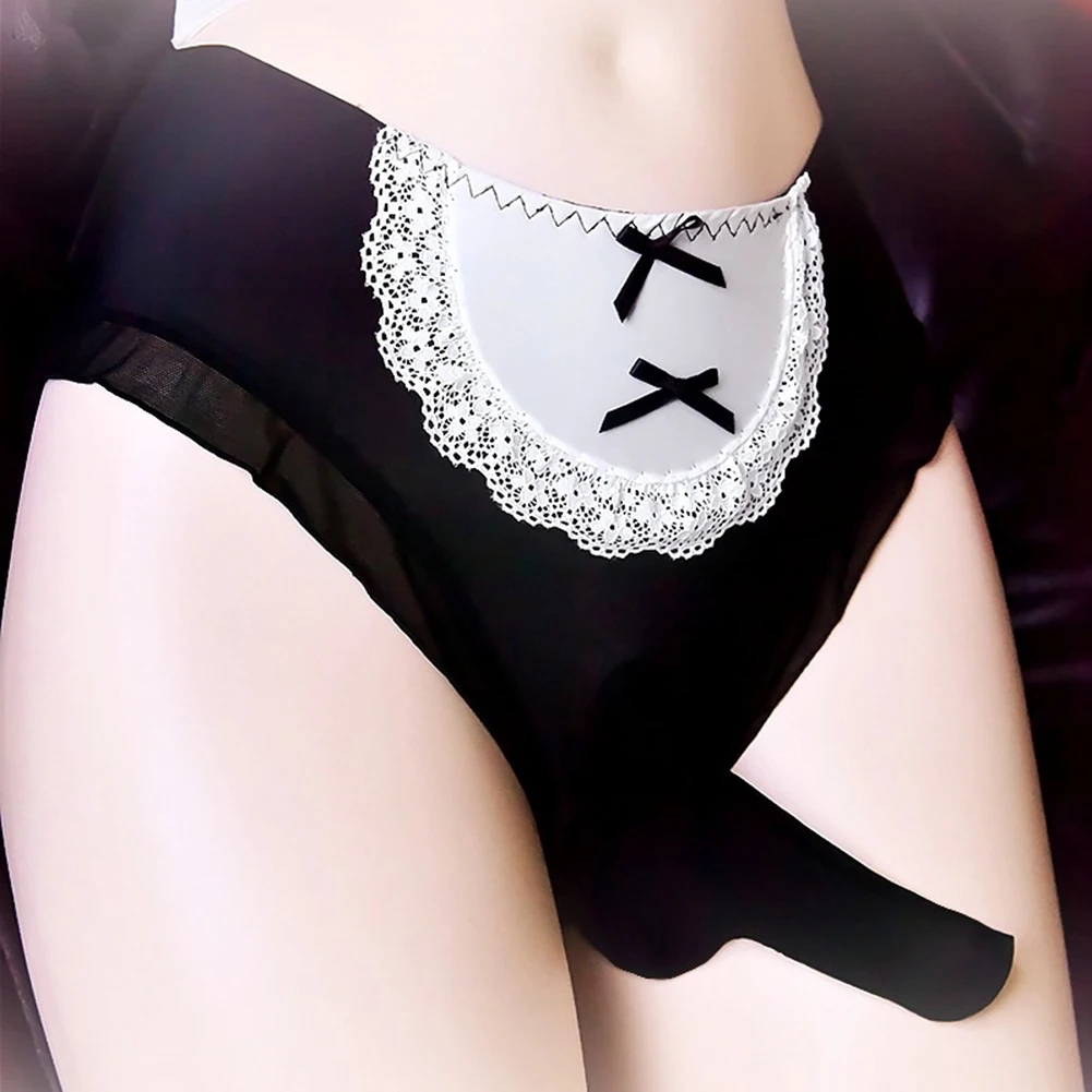 Men Sexy Briefs Medium Waist Underwear Breathable Ice Silk Pouch Panties Sweet Breathable And Comfortable Sissy Underpants