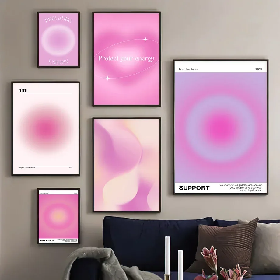 

111 Angel Number Gradient Aura Spiritual Wall Art Canvas Painting Nordic Posters And Prints Wall Pictures For Living Room Decor