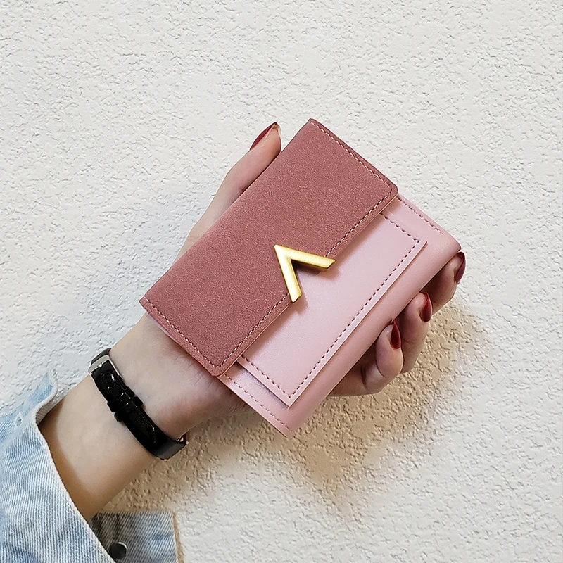 New Style Fashion Leather Small Women Wallet Coin Purse Card Holder Hardware Mini Purse