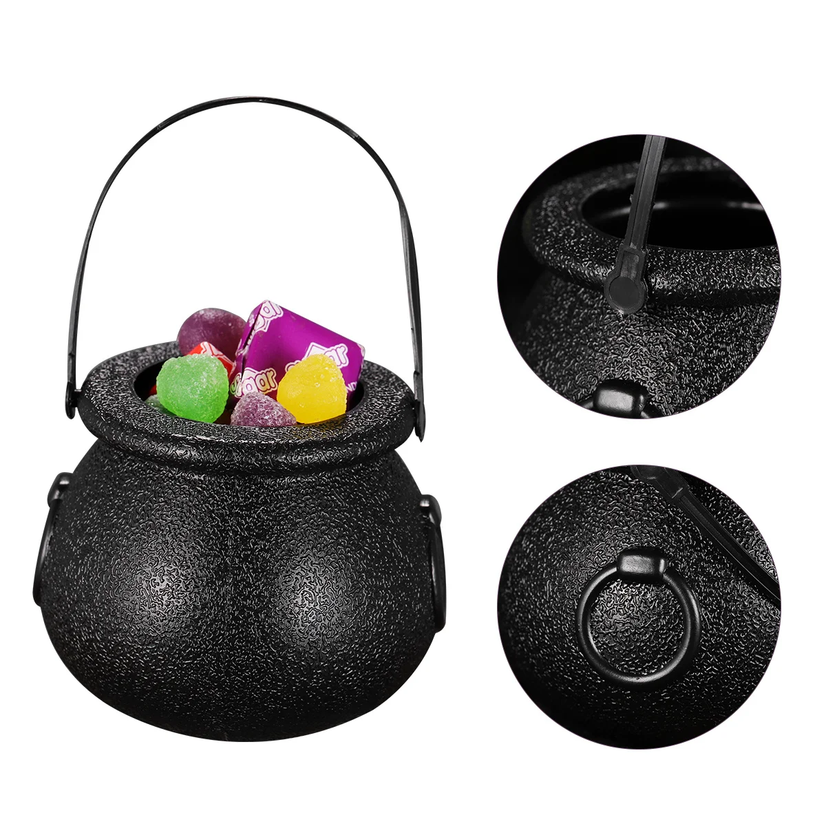 

12Pcs Halloween Candy Buckets Cauldron Pot Witch Kettle Trick Treat Holder Party Candy Bowl Halloween Cauldron