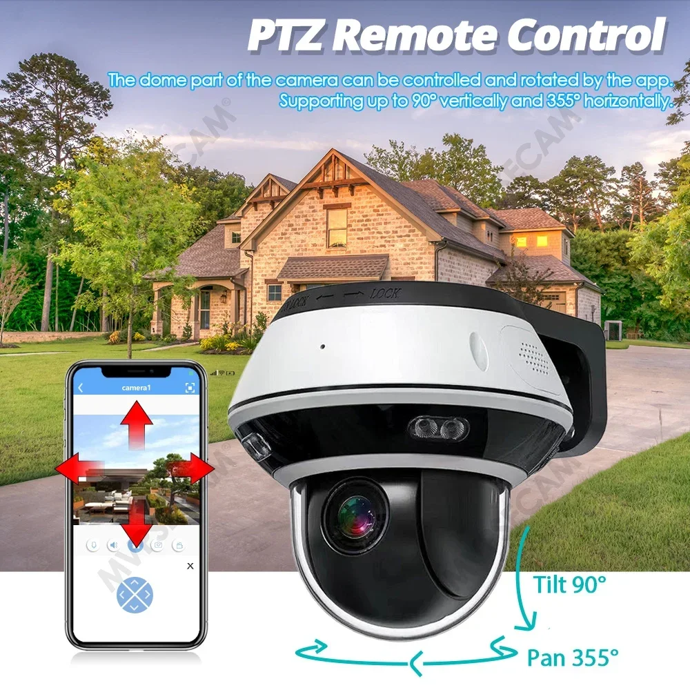 4K 8MP Dome POE PTZ IP Camera 10X Optical Zoom Vandalproof Outdoor Audio P2P CCTV Security Surveillance Cameras XMeye Pro App