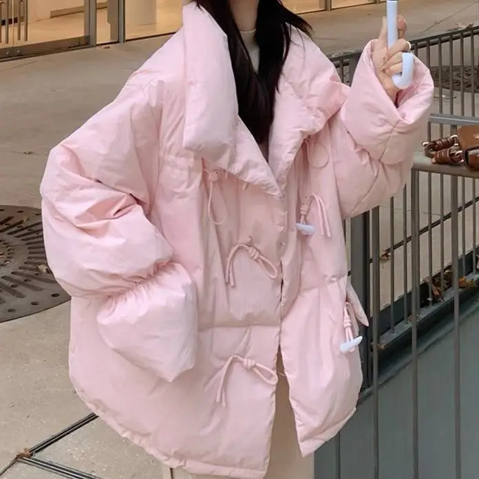 2025 Winter New Style Button-Down Loose White Down Jacket