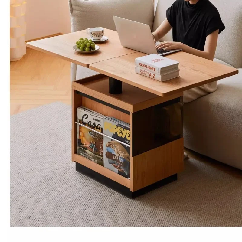 coffee  dining  dual-purpose cherry wood living room folding and retractable movable side