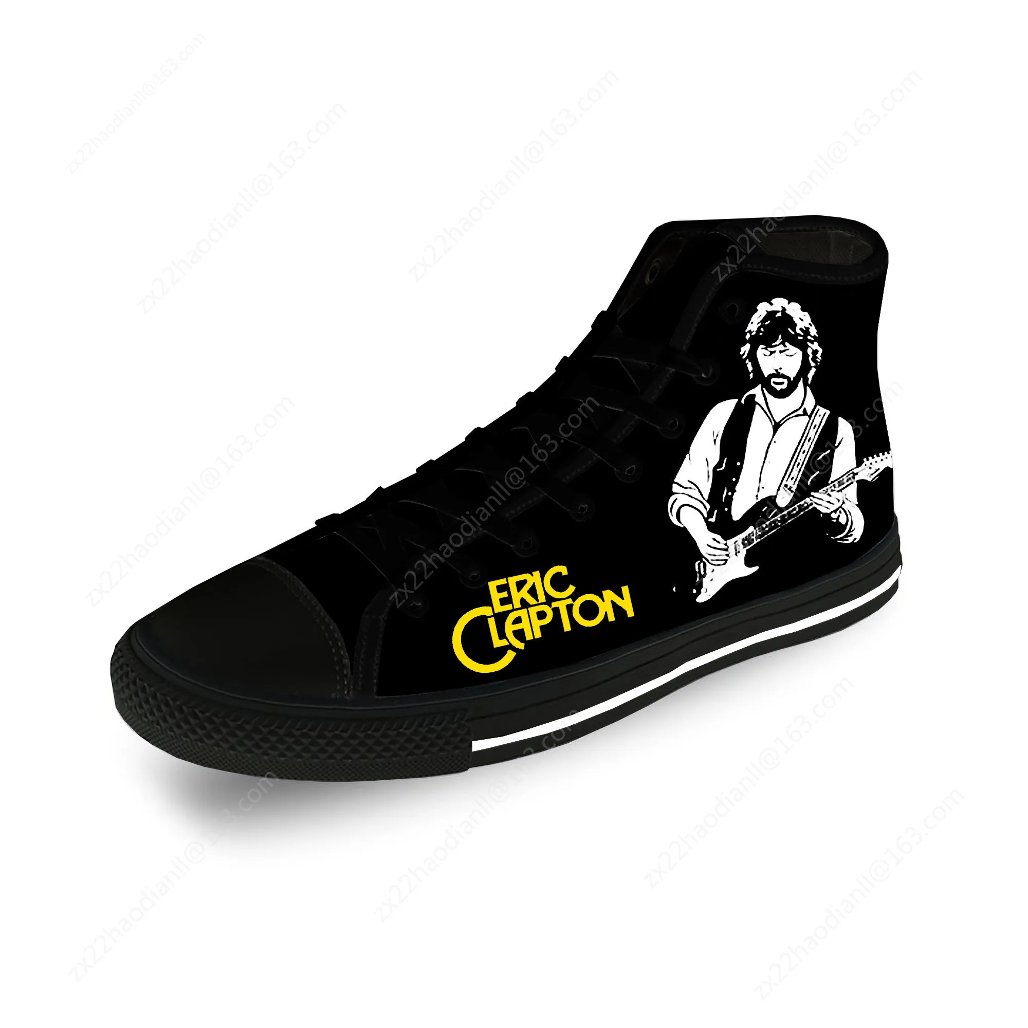 Eric Clapton High Top Sneakers Mens Womens Teenager Casual Shoes Canvas Running Shoes 3D Print Breathable Lightweight Shoe Black