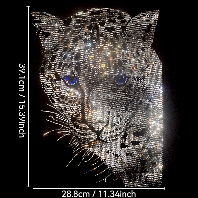 

Fashionable large fabric with embossed diamond leopard DIY clothes, T-shirts, hoodies and clothing accessories