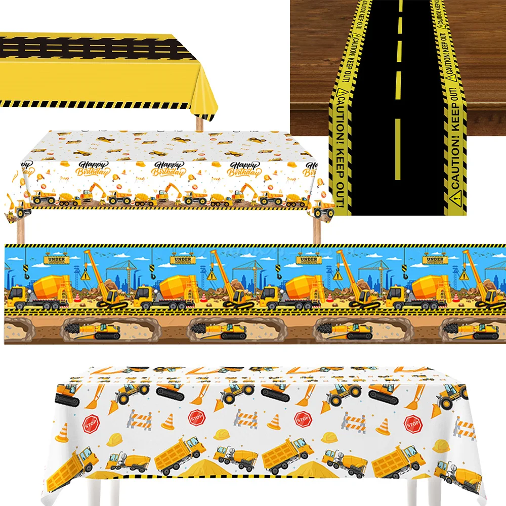 Construction Vehicle Party Decor Construction Excavator Tablecloth Kids Boys Birthday Favor Construction Party Decor Tablecloth