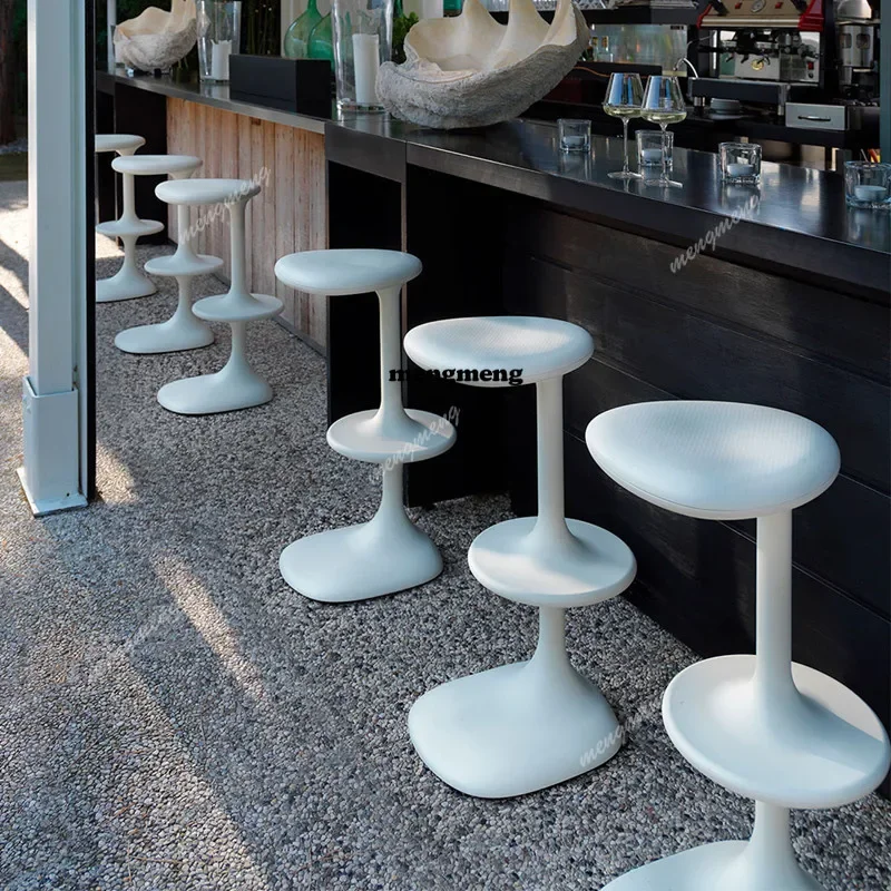 

K182Orange Modern Bar Stool Chair Black Backless Italian Kitchen Bar Stools Unique Minimalist Sgabelli Cucina Alto Home Furnitur