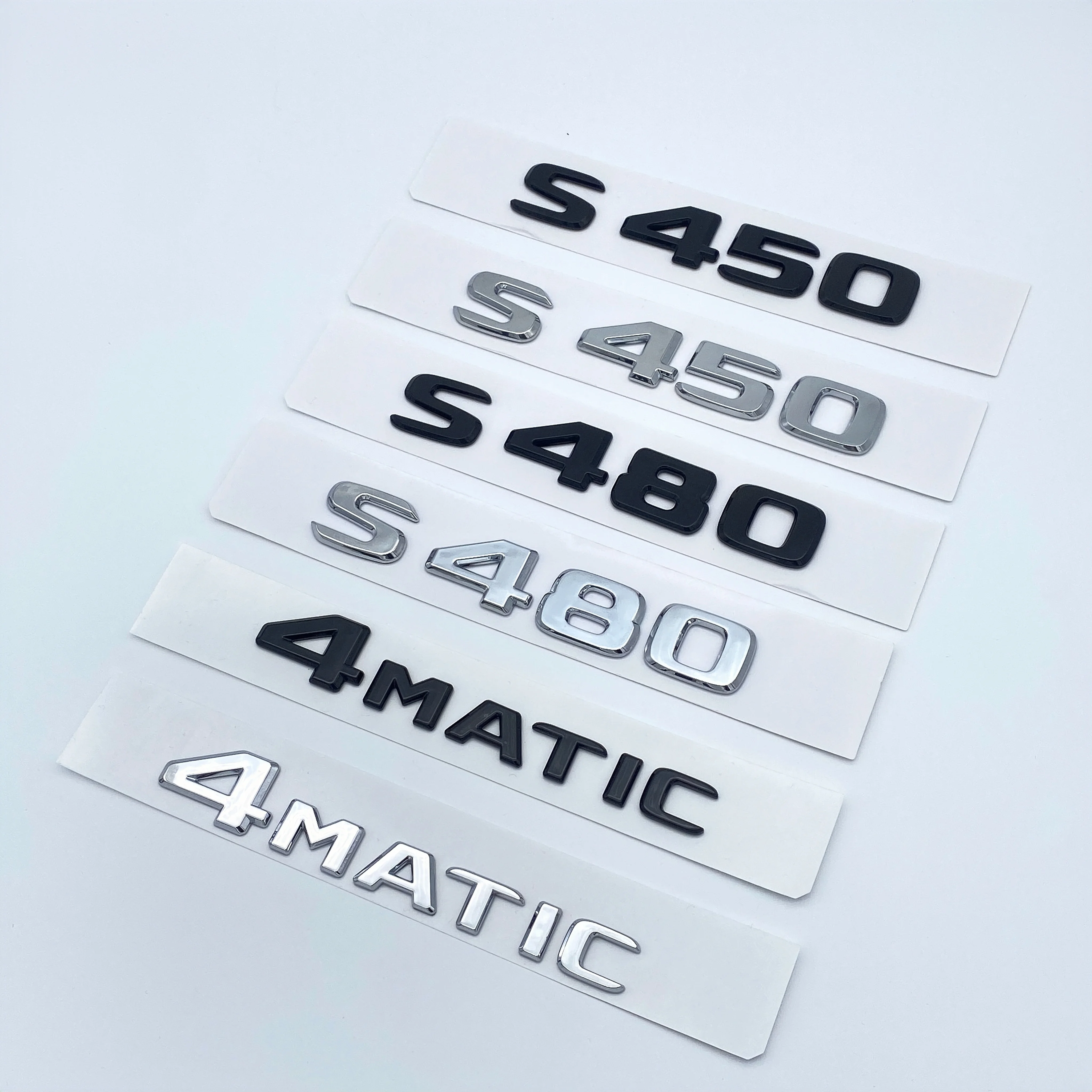 Glossy Black Silver S480 S500 S560 S580 S600 ABS Emblem for Mercedes Benz S W222 W223 Car Side Rear Badge Nameplate Logo Sticker