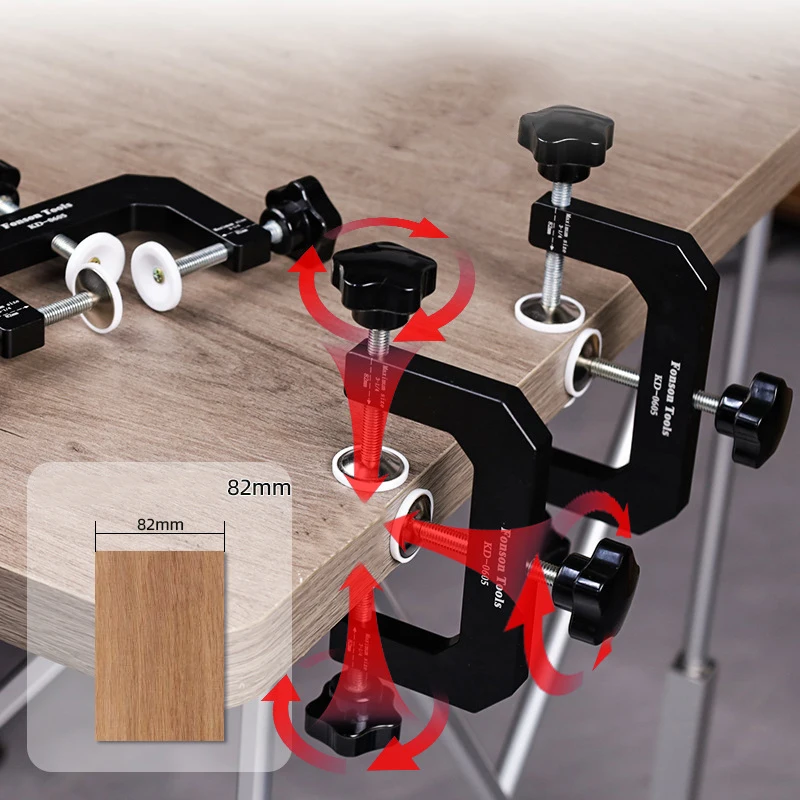 1/2Pc 3-Way Edging Clamp, Aluminium Alloy 3-Way Face Clamp Adjustable Clamp For Cabinet Carcass & Edging Shelves