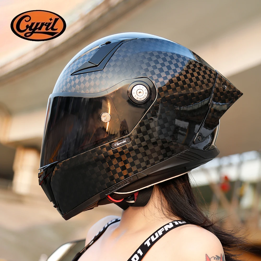 Carbon Fiber Lightweight Motorcycle Helmet - Casque de moto en fibre de