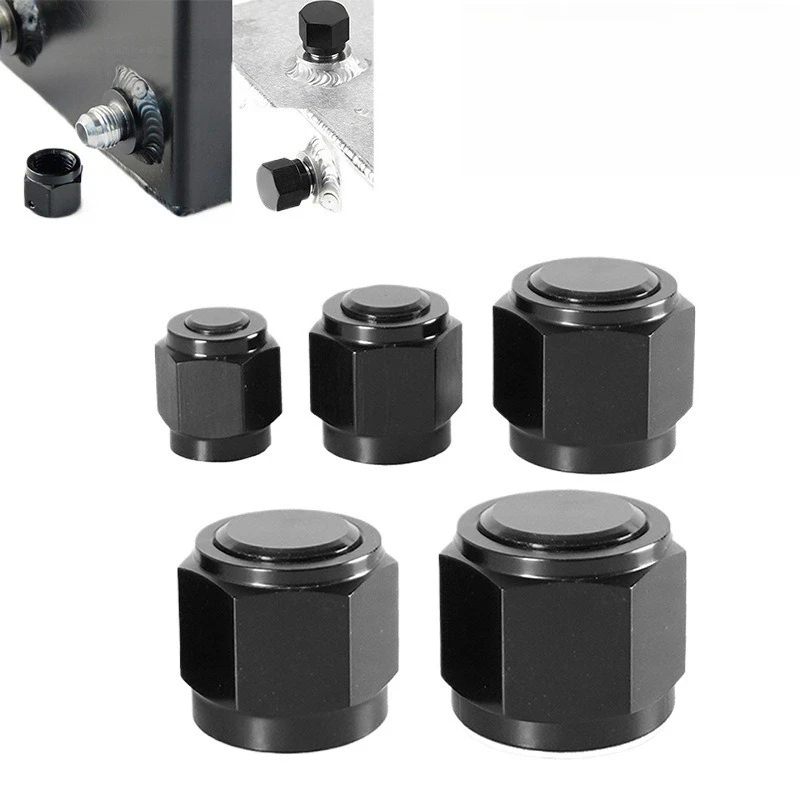 3Set Car Modification Parts Fuel Hose Plug Nut Adapter Aluminum Alloy Fuel Tank Nut AN4 AN6 AN8 AN10 AN12