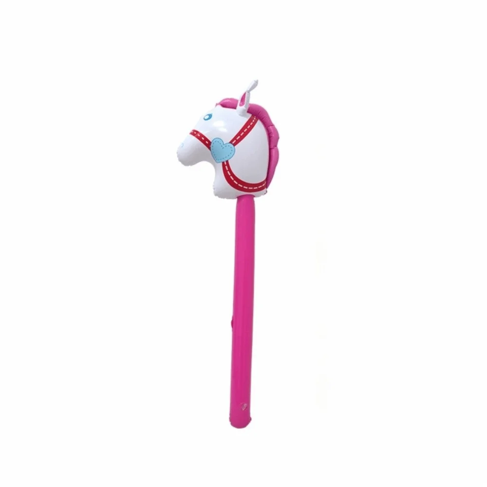 

New PVC Horse Head Stick Balloon Cartoon Inflatable Balloon Hobby Horse Stick Toy Party